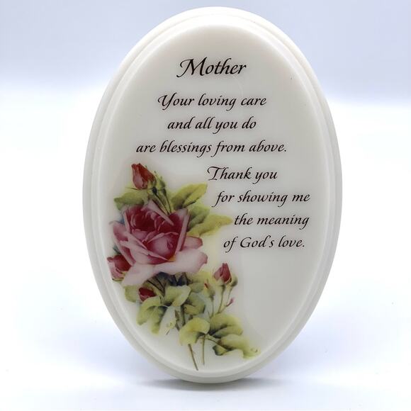 Heartsteps Oval Mother Loving Care Sentiment Floral Rose Standalone Plaque - Picture 5 of 5